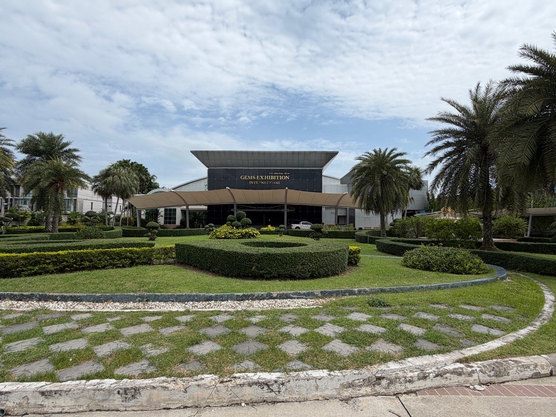 The World Gems Collection building seen across its landscaped forecourt